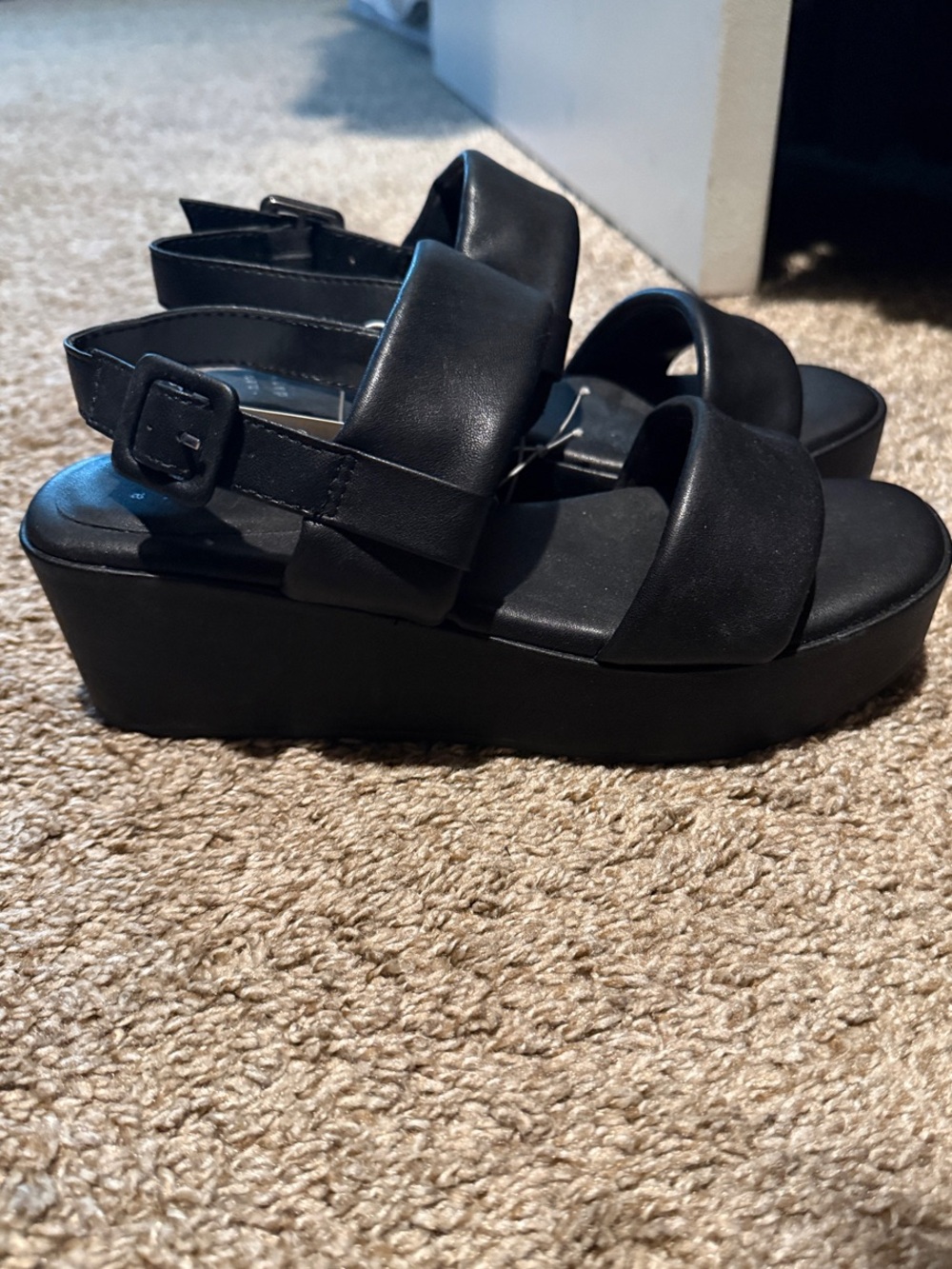 a new day Black Platform Slingback Sandals
